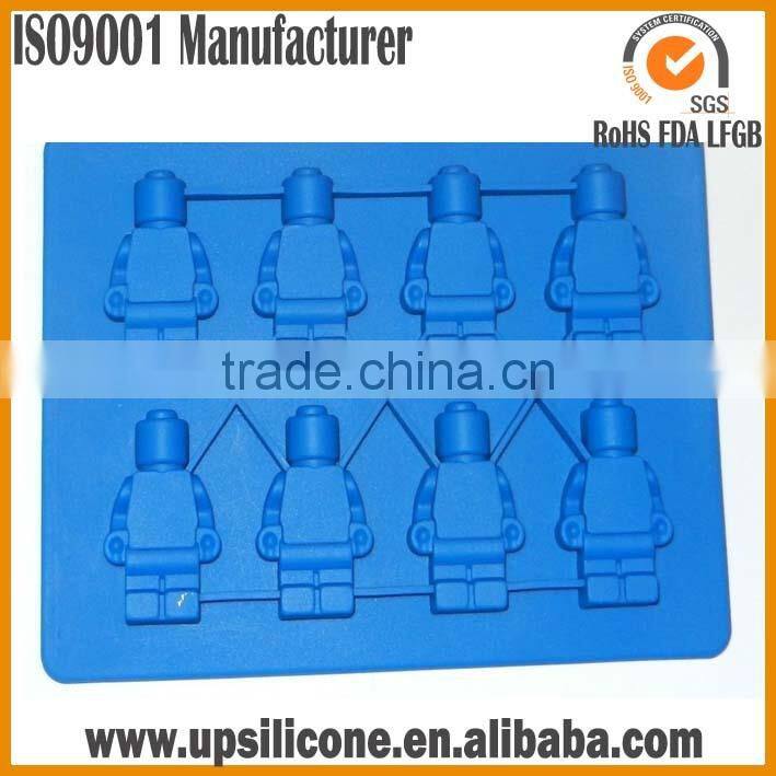 Wholesale Various Color Food Grade Non Stick 10 Cavities Lego Ice Mold Silicone Ice Cube Tray