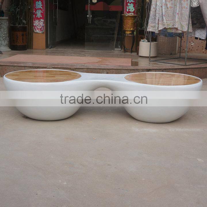 Large fiberglass round mall chair