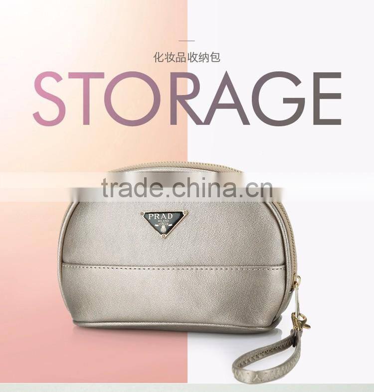 PU leather portable bag cosmetic bag large capacity wash trumpet storage bag