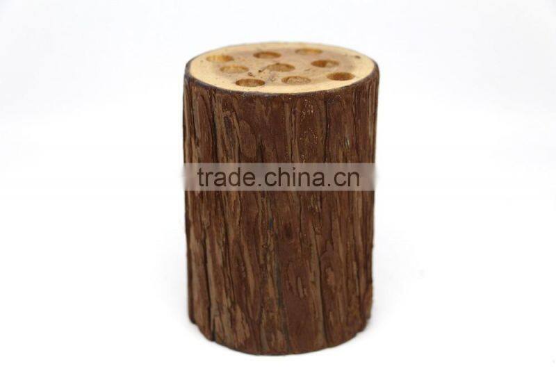 Wood Stump Pen Holder , Nature Wooden Pencil Holder , Eco-Friendly Pen Holder