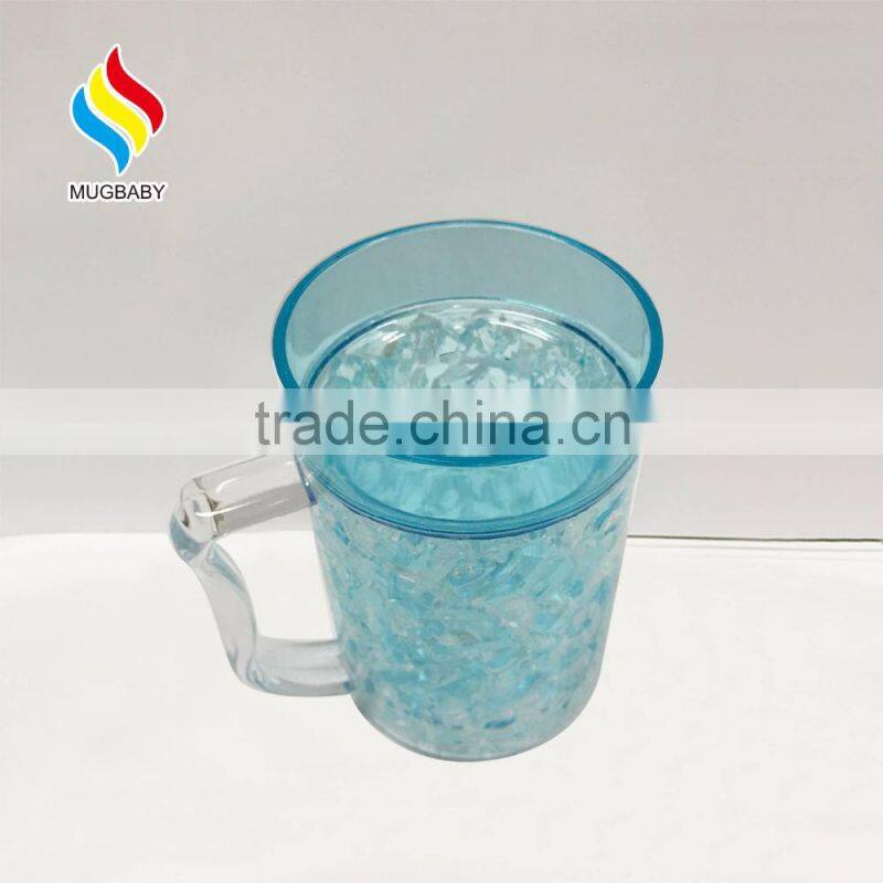 Summer Promotion Double Wall Plastic Beer Tumbler Ice Mug with Handle