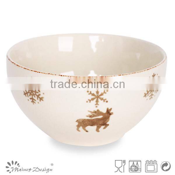5 inch ceramic bowl with Christmas Imprint