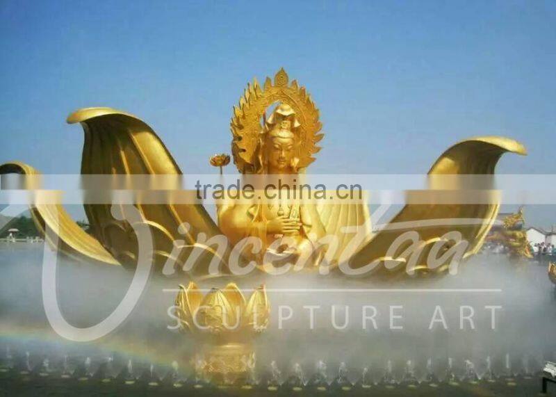 outdoor decoration large metal sculptures buddha statues waterfall