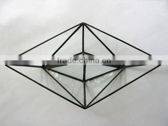 Stained Glass Ship Home Decor Vase Origami Boat Glass 3D sculpture Terrarium
