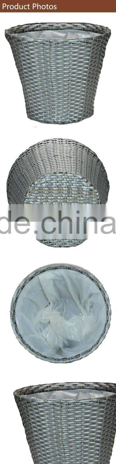 Grey Woven Flowerpot with PVC Linner/ Storage bucket/Garden Planter