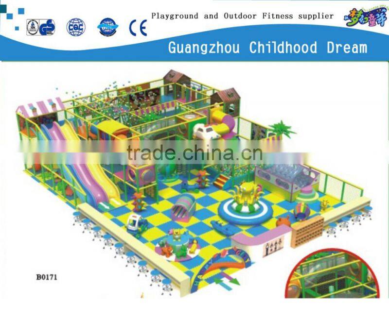 $39.00/Sq.m (B-0171) CE certificated big slide ball pool trampoline best selling kids beautiful indoor playland
