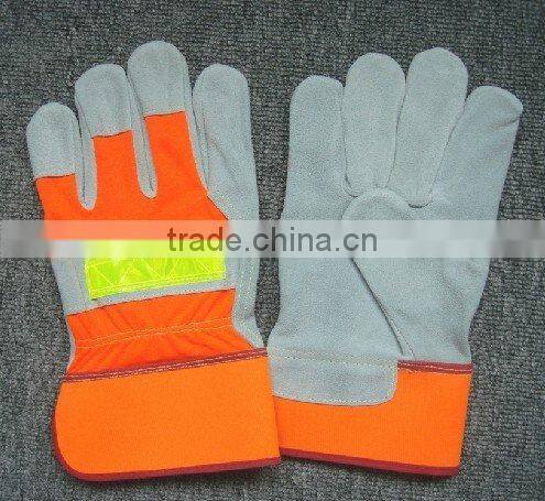Reflective leather safety glove ZM-M3