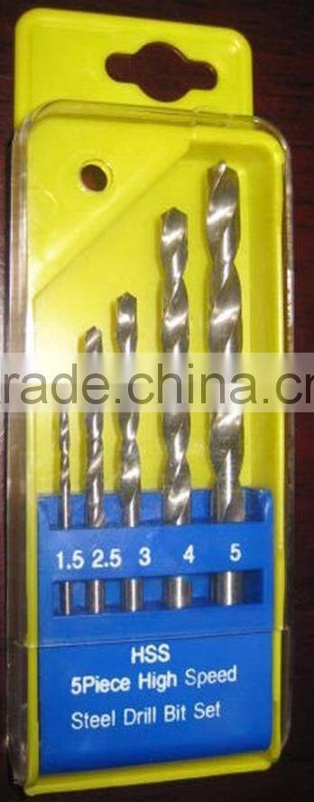 5 pcs HSS twist drill bits set