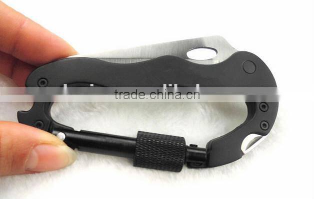 Multifunction Pocket Tool 5 in 1 Climbing Carabiner Tool with Knife