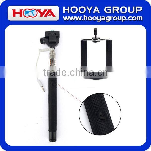 2015 New Version Free Charging Monopod Selfie Stick Wired Cable Control Selfie Stick Selfie Handheld Stick Monopod