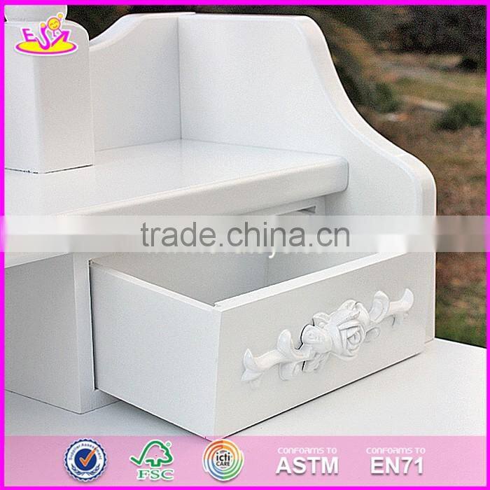 2017 New design luxurious bedroom solid wooden dressing table with drawers W08H071
