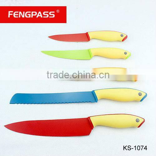 Rose red color modern knife block(346-389-476)