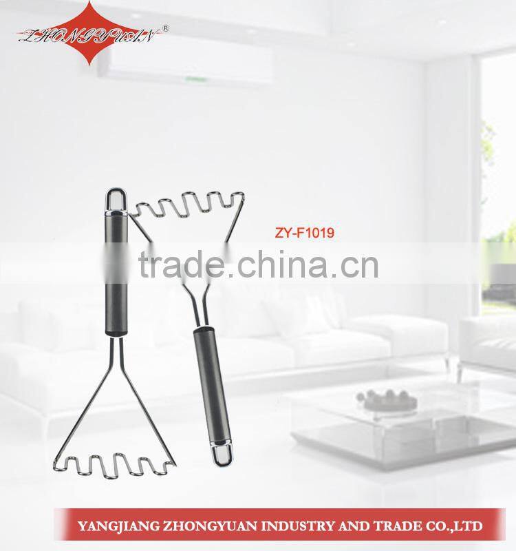 High quality stainless steel potato masher with rubber handle