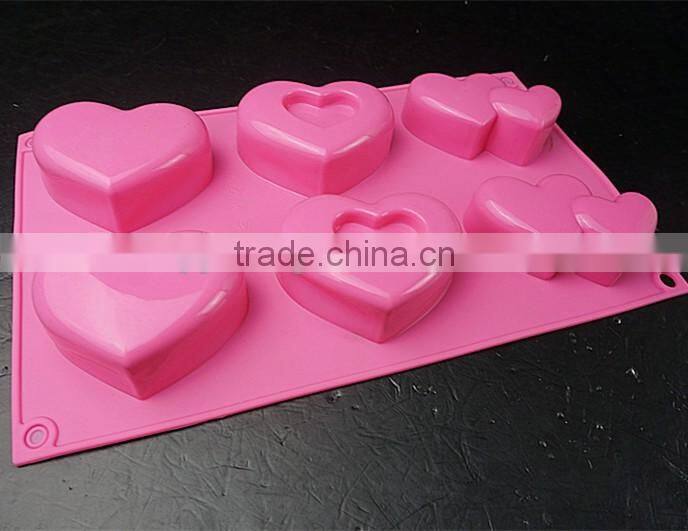 10115 6 pcs hearts Shape Silicone Cake Mold