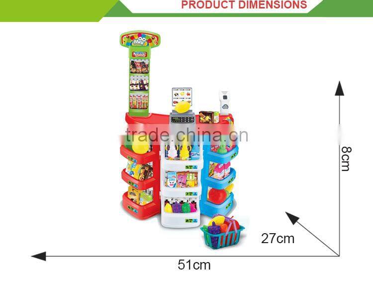 Hot selling kids pretend shopping toy supermarket super store racks