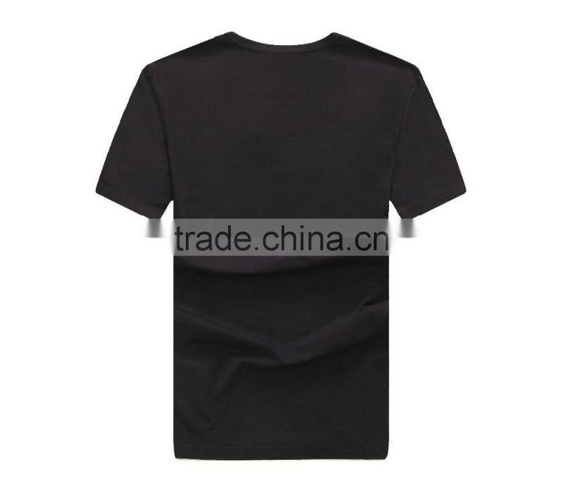 custom factory black printing plain men cotton t shirt