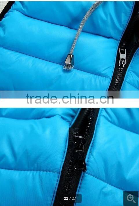 New Arrival Winter Sleeveless Women'S Hooded Lady Fashion Casual Waistcoat Shiny Vest Down-Padded JACKET