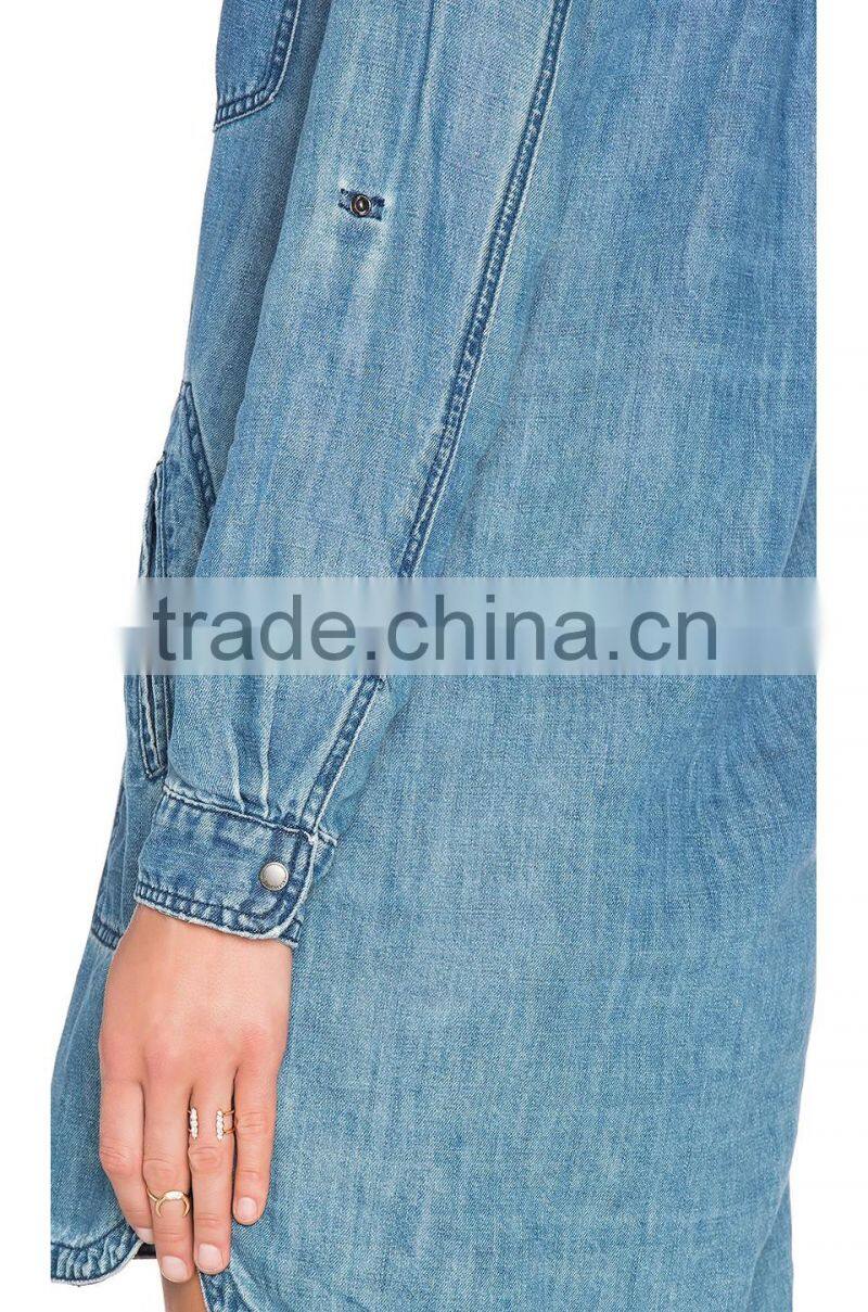 New Style Denim Jeans Fabric Mini Dress With Lace-Up Details All Types Of Ladies Dresses 2016 HSD5821