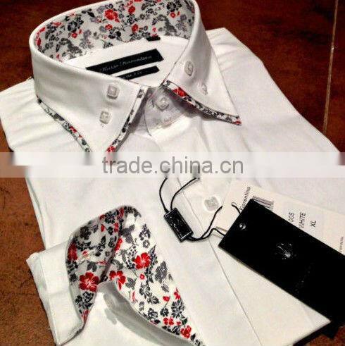 Italian designs shirts Mens fancy designs shirts double contrast collar shirts