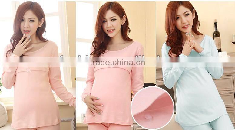 Autumn comfortable casual house wear maternity pajamas wholesale lounge wear plaid breastfeeding wear