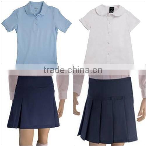 2017 Custom Logo wholesale cheap primary school uniform Skirt Suits