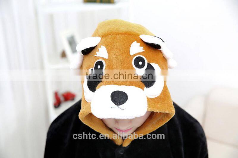 flannel cartoon adult animal jumpsuit animal pajamas jumpsuit raccoon design