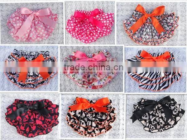2016 wholesale baby ruffle bloomers newborn cloth diapers covers baby organic cotton bloomers