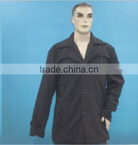 Factory man cheap polyester fake wool stock apparel jacket