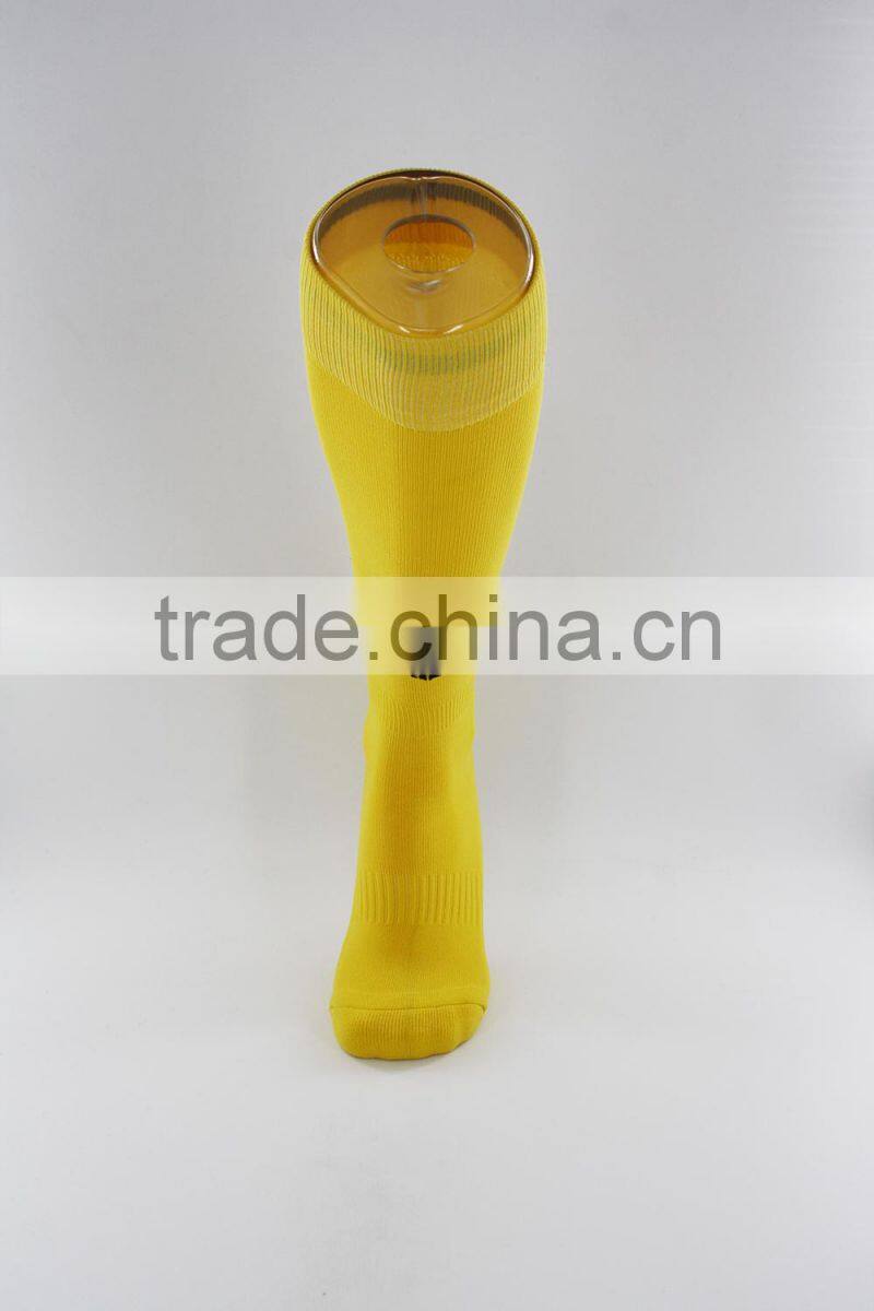 Yellow knee high nylon football socks men