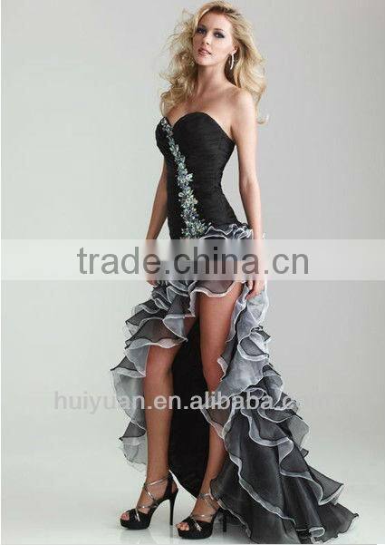 newest front short long back party dress for young ladies