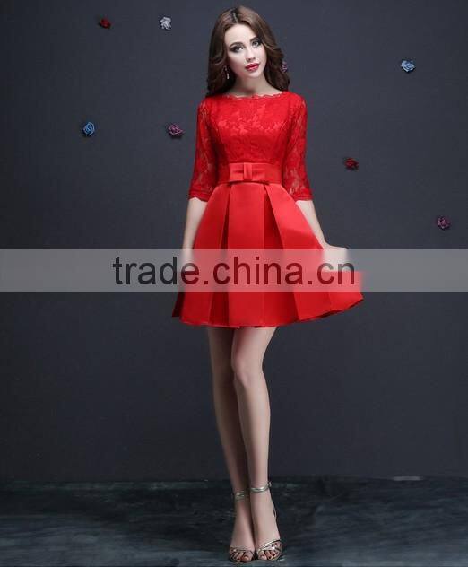 sexy girl cocktail short sleeve lace graduation party dress