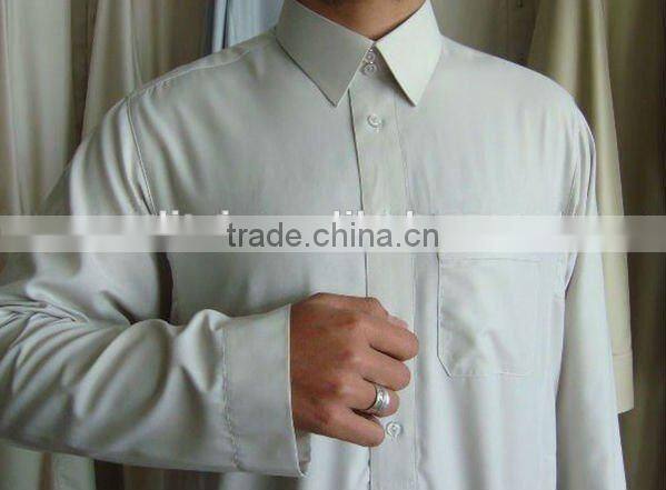 100% spun polyester woven fabric for Arabia thobe shirt fabric