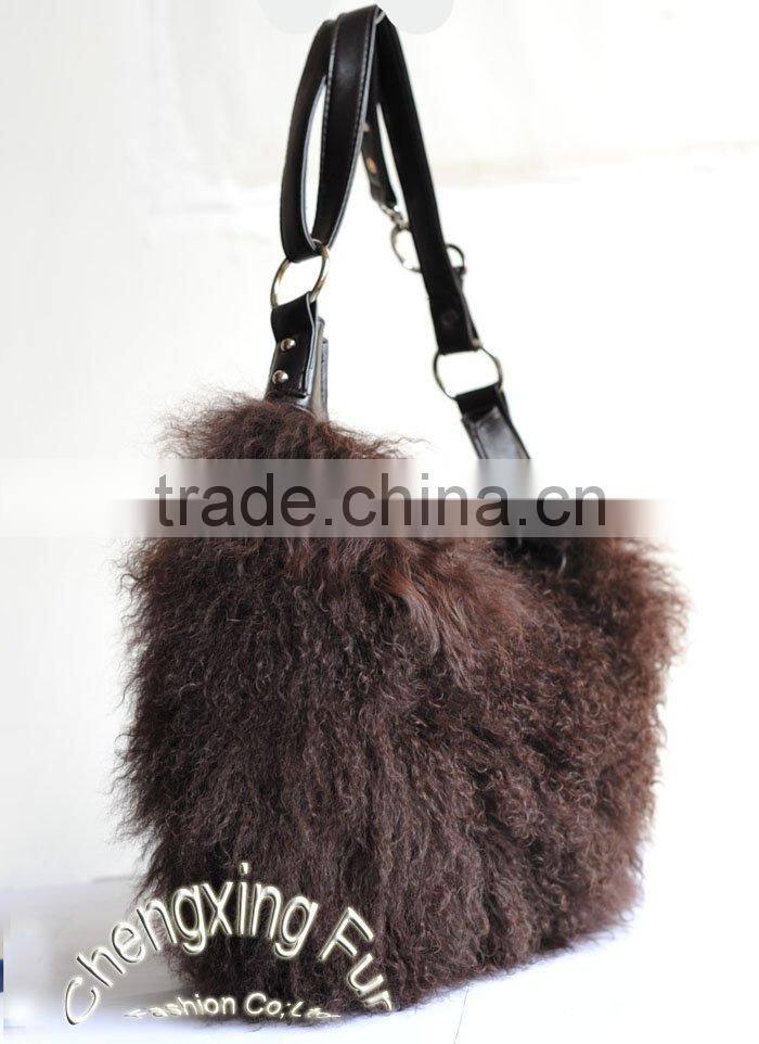 CX-H-14A Genuine Mongolian Sheep Fur Shoulder Bag
