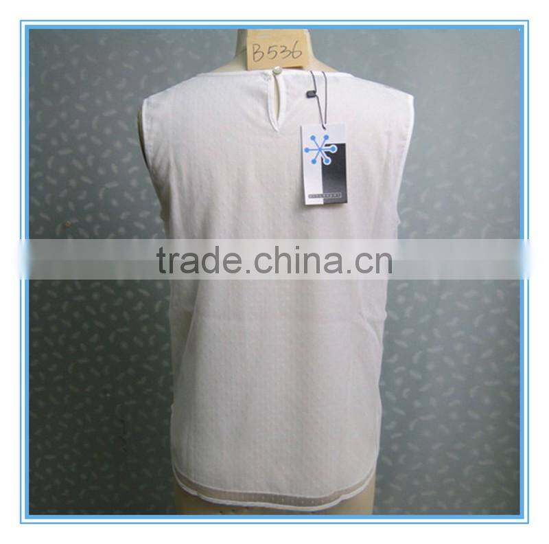 2016 Newest Embroidery Ladies Casual White Vests