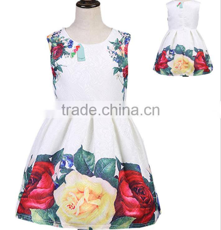 2016 Children latest frocks design Princess Dresses Girls chevron prints Lovely Sleeveless Print Dress photography