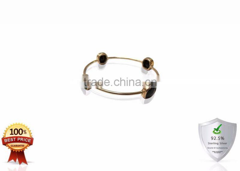 Black Onyx Gemstone 925 Sterling Silver Bracelets