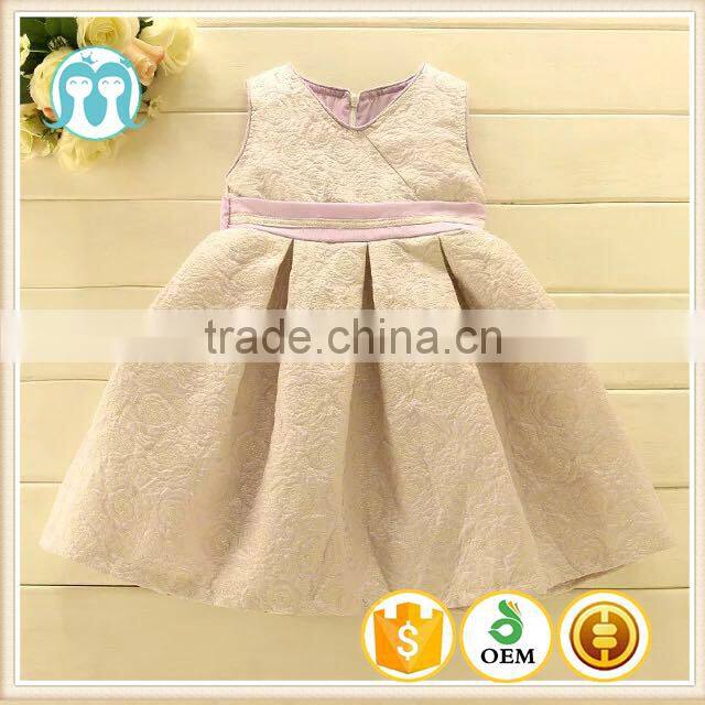 2017 kids beautiful model frock design girls winter vest dress for infants European Style Autumn Children's baby Party Dress