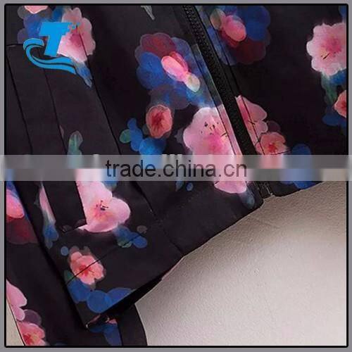 New Brand Floral Jacket Women Autumn Coat Long Sleeve Stand Collar Print Coats Women's Sports Jacket With Zipper