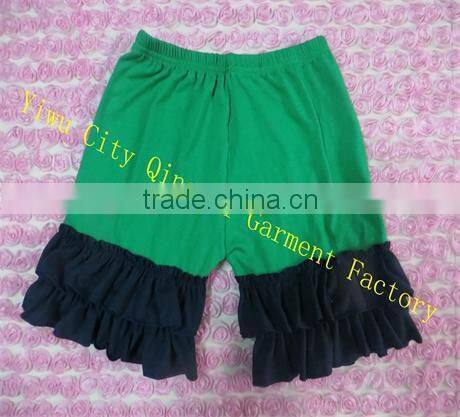 Newest Baby Double Ruffle Short Design Super Soft Cotton Kids Orange and Black Trouse Toddler Girls Halloween Outfit