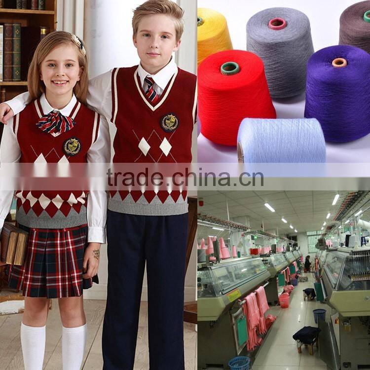 Flatting knitting custom school uniform pure cutton sweater vest senior school uniform