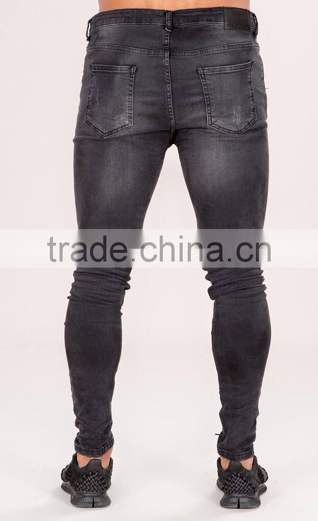 new model jeans pants ripped hip-hop tight fit stylish jeans casual wear for men
