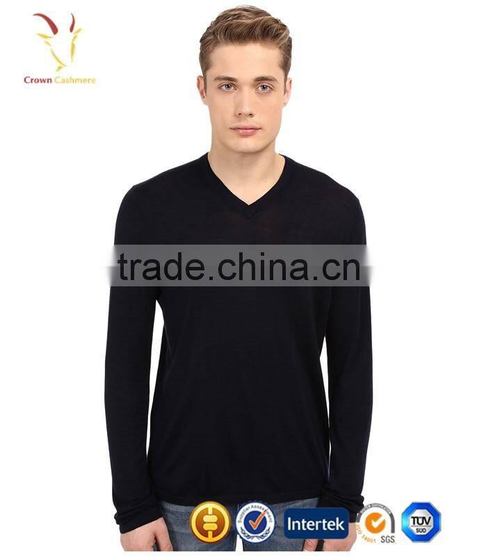Men Lightweight Wholesale Wool V Neck Plain Pullover Sweaters