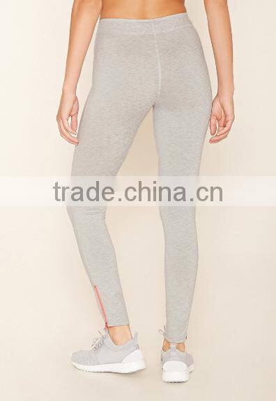 hot sale China women clothing custom yoga fashion elastic plain skinny zip leggings