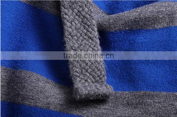 2013 customized blue and grey color striped zip up hoodies in different colors