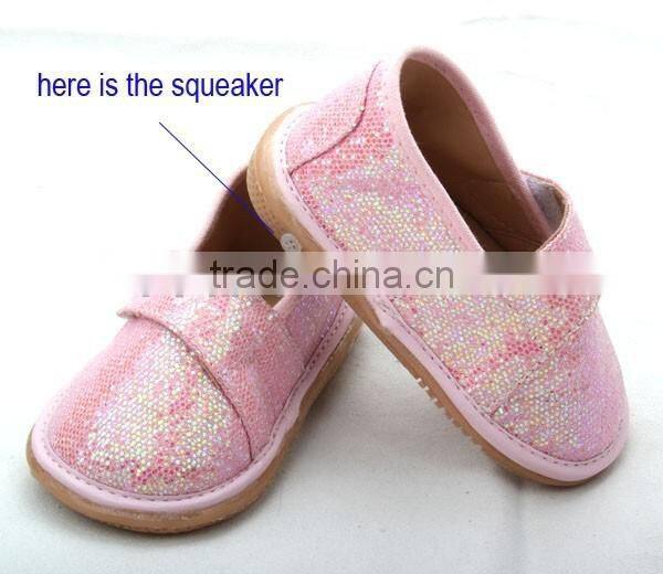 Fancy handmade high quality toddler squeaky shoes