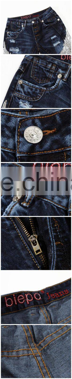 Men Slim Fit Shorts Jeans Summer Cool Pants