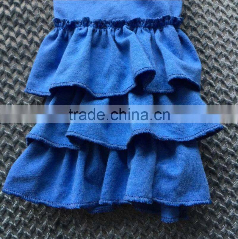 2015 ney style puff sleeve pink top with bib carousel dress and solid blue ruffle pants YW-193