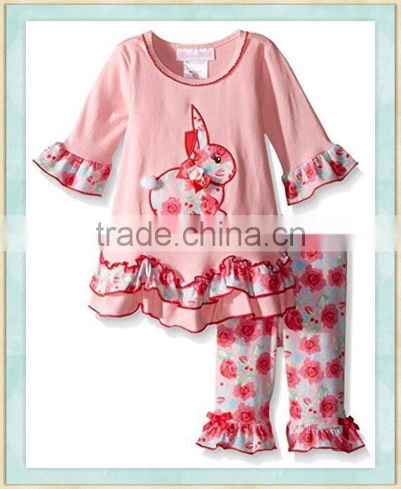 2017 Wholesale factory direct selling a outfit for a girl's Easter bunny the latest designer clothes