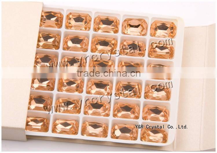 light peach 13*18mm crystal beads octagon glass stones for jewelry beads accesories