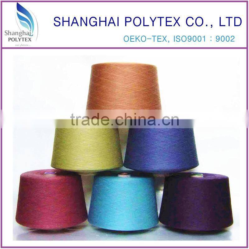 dope dyed polyester spun yarn in 18-30S for knitting